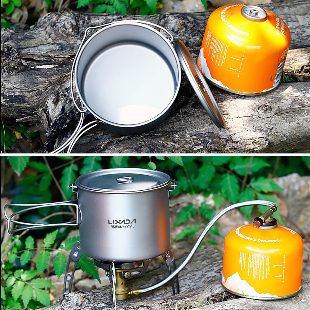 Titanium Cup With Lid And Handle 750ml/900ml/1100ml J14174