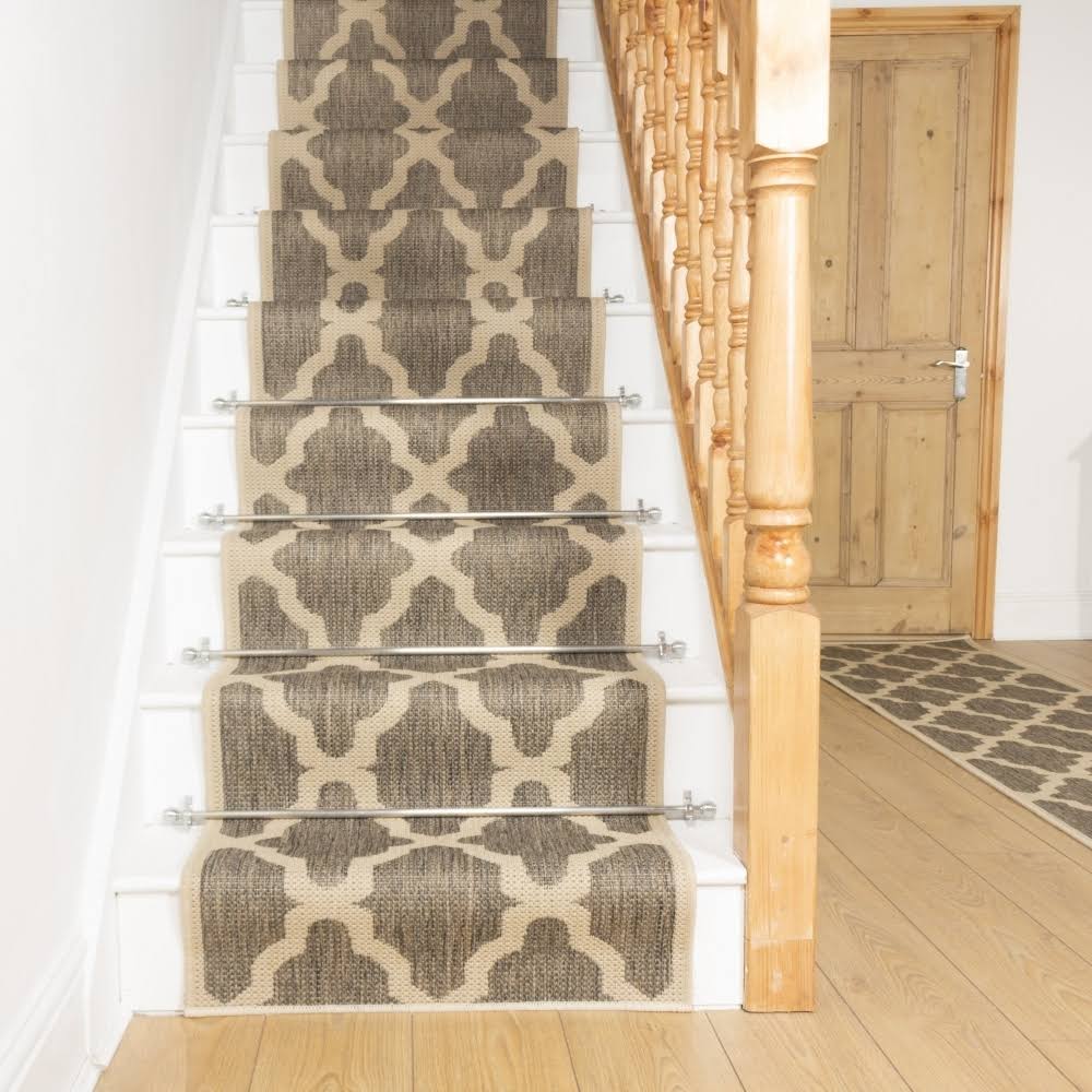 32 Foot Trellis Tweed Stair Carpet Runner Q864