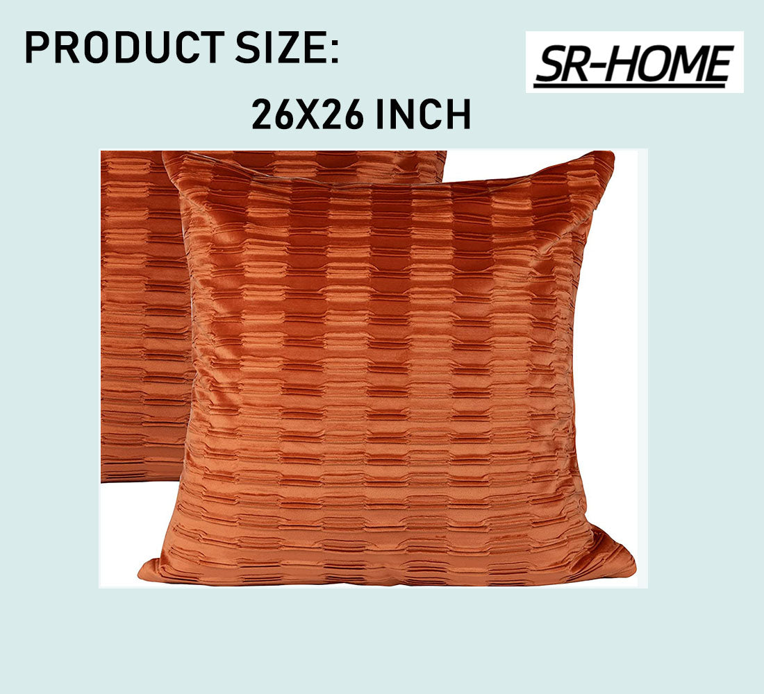 2 Pack Corduroy Striped Square Throw Pillow Covers G250