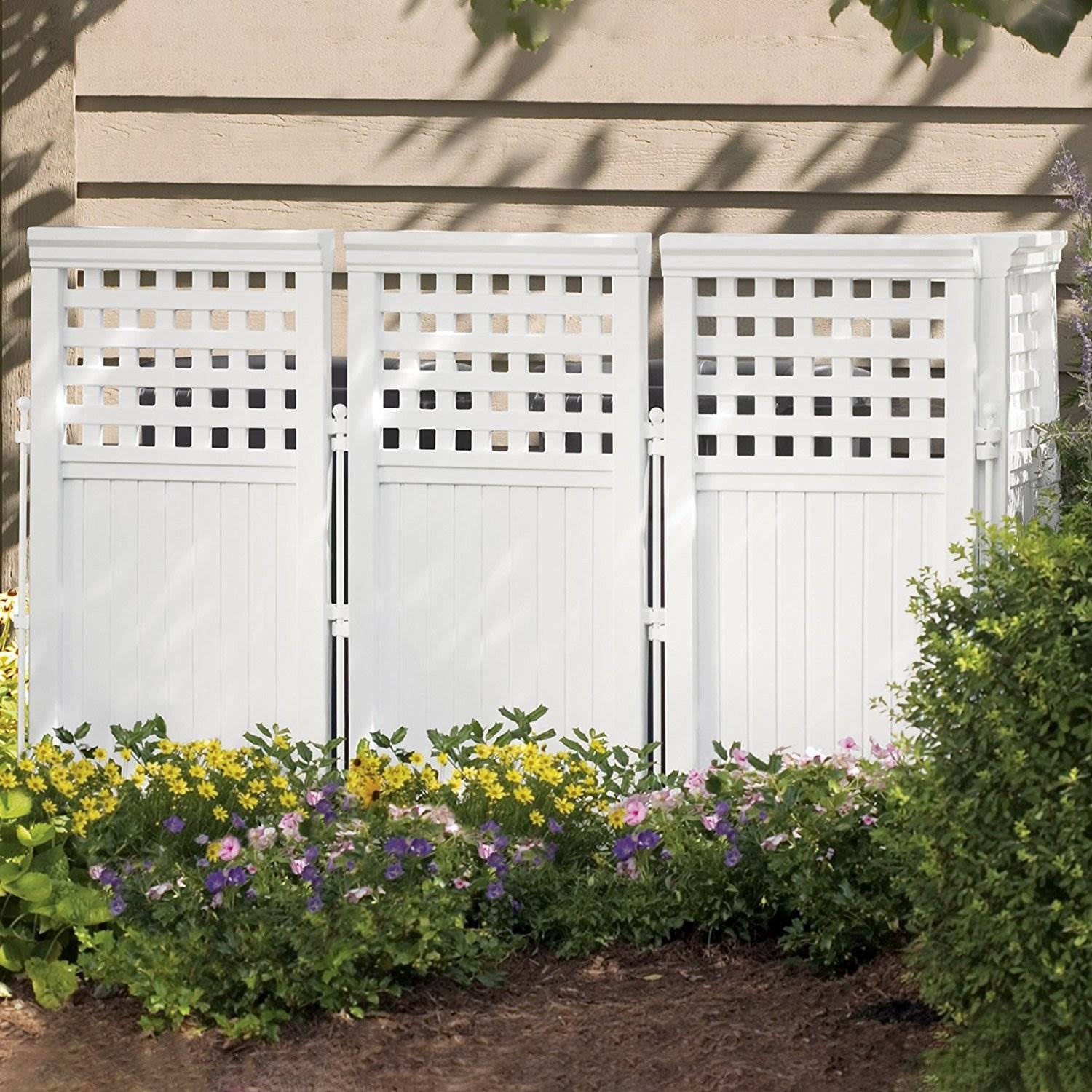 White 3 Pack 4 Panel Gated Fence Screen Enclosure G7895