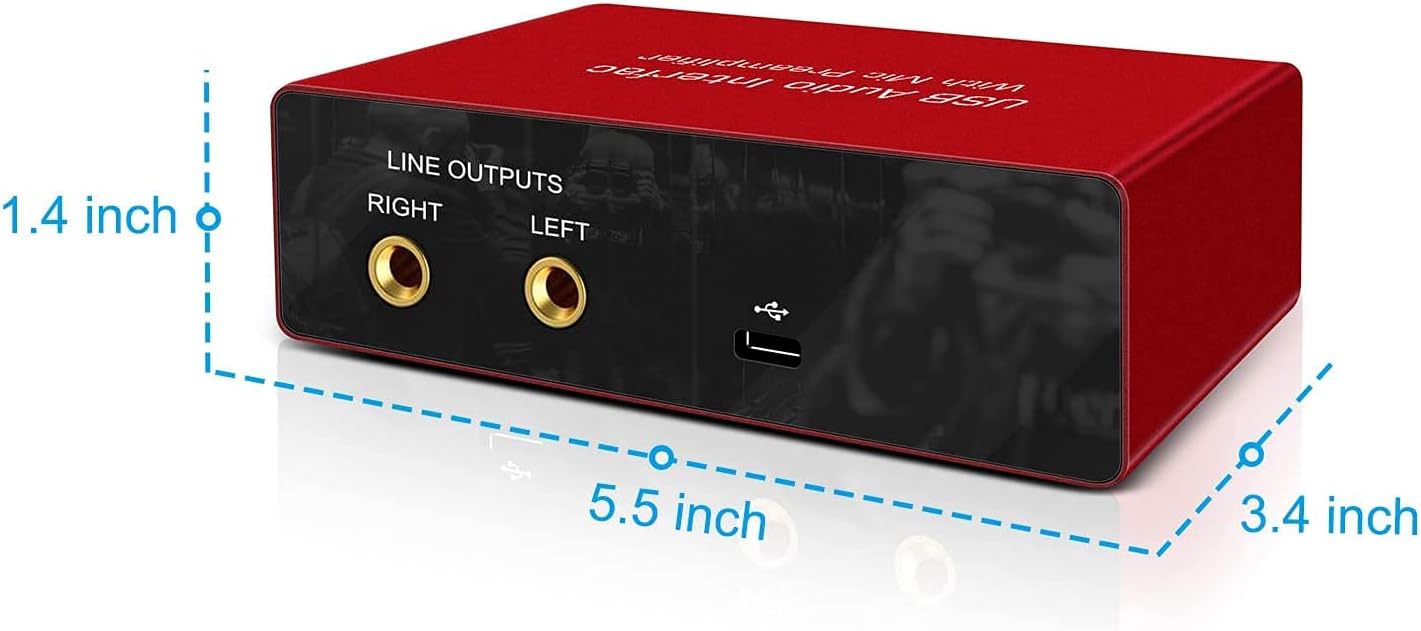USB Audio Interface with Mic Preamplifier and 48V Phantom Power J7067
