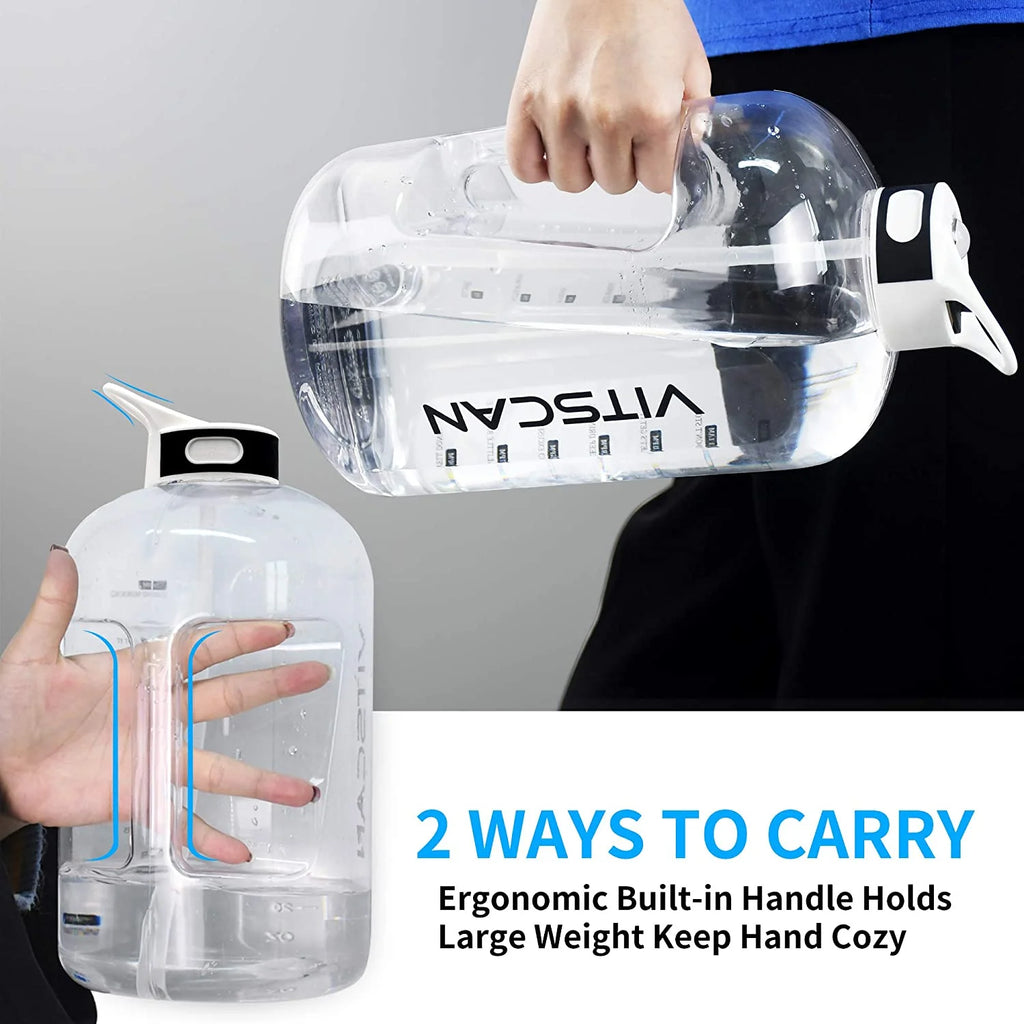 128 Oz Water Bottle with Straw and Time Marker, BPA Free P335