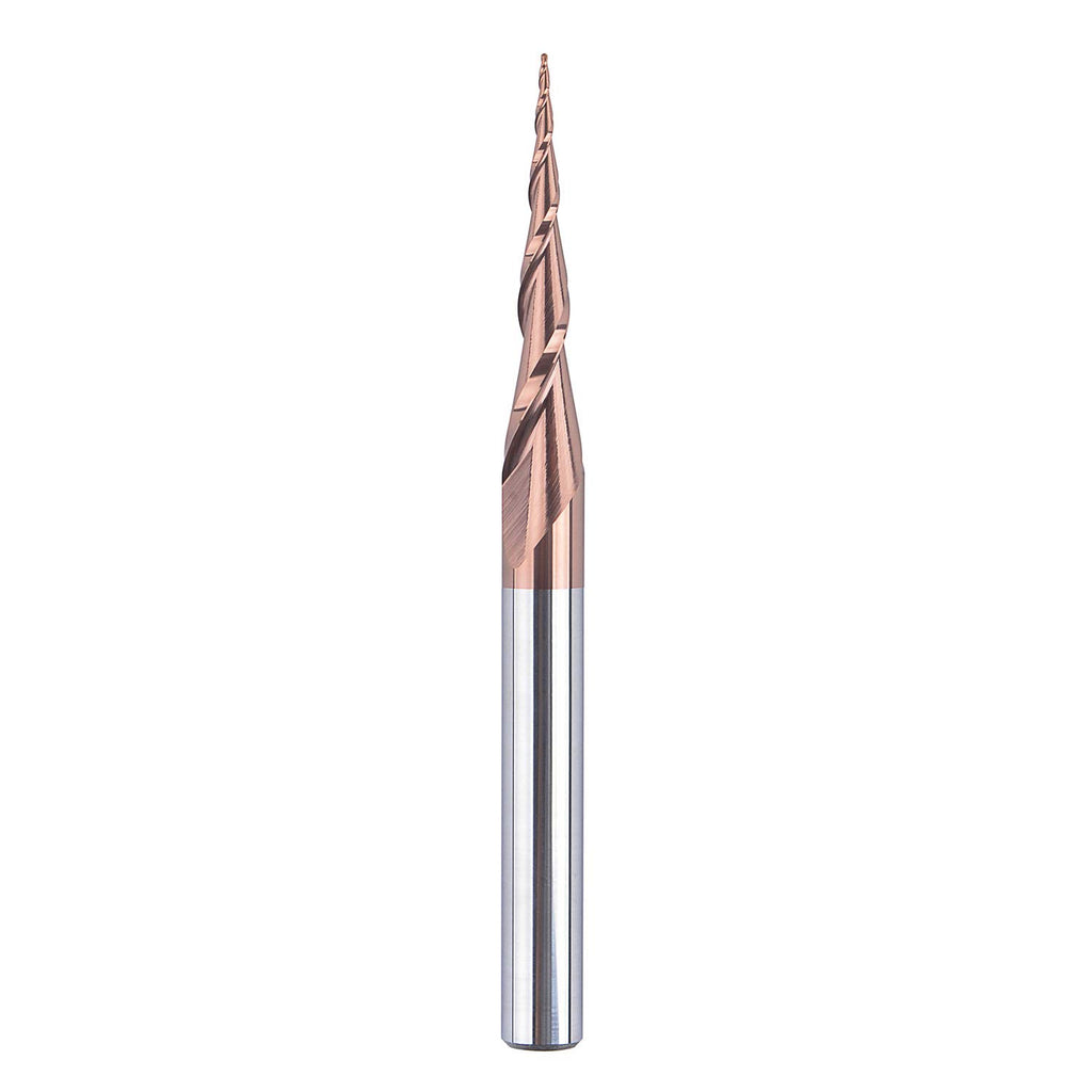4Pcs Tapered Ball Nose End Mill 1/4 Shank 1.0mm Dia. 4.82 Deg CNC Router Carving Bits Pack of 2 I384929