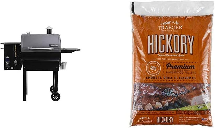 Black Wood Pellet Grill with Fold Down Front Shelf T33896