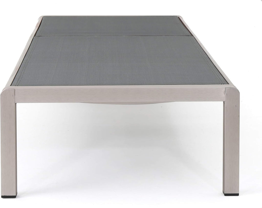 Outdoor Mesh Chaise Lounges, 2-Pcs Set, Dark Grey / Silver T8593