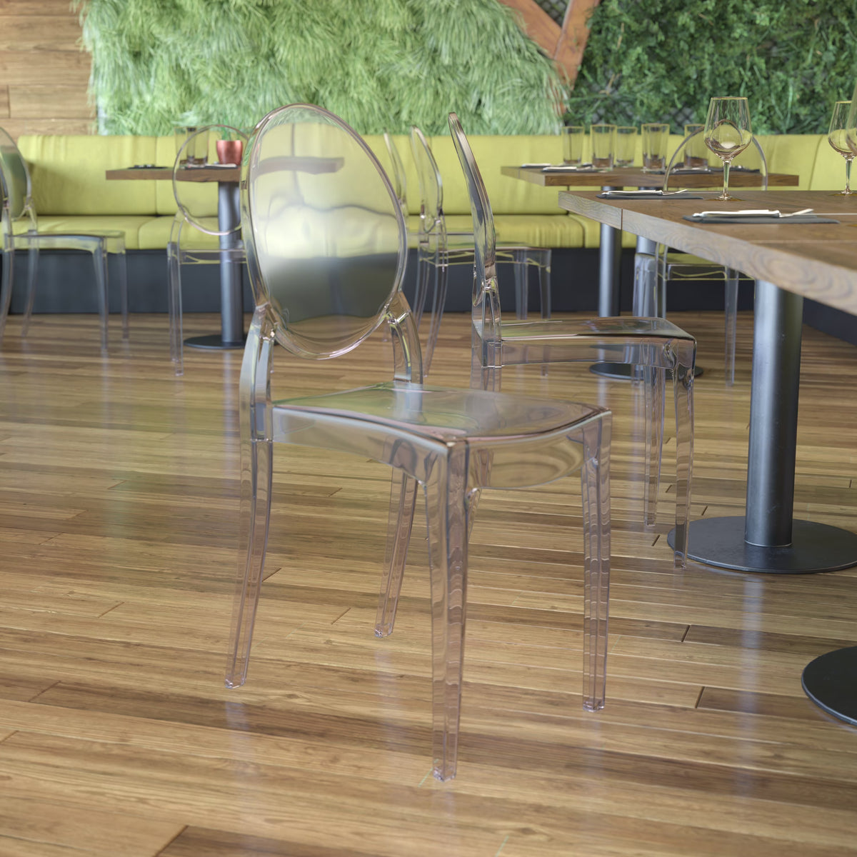 Set of 4 Transparent Resin Ghost Chairs B3328