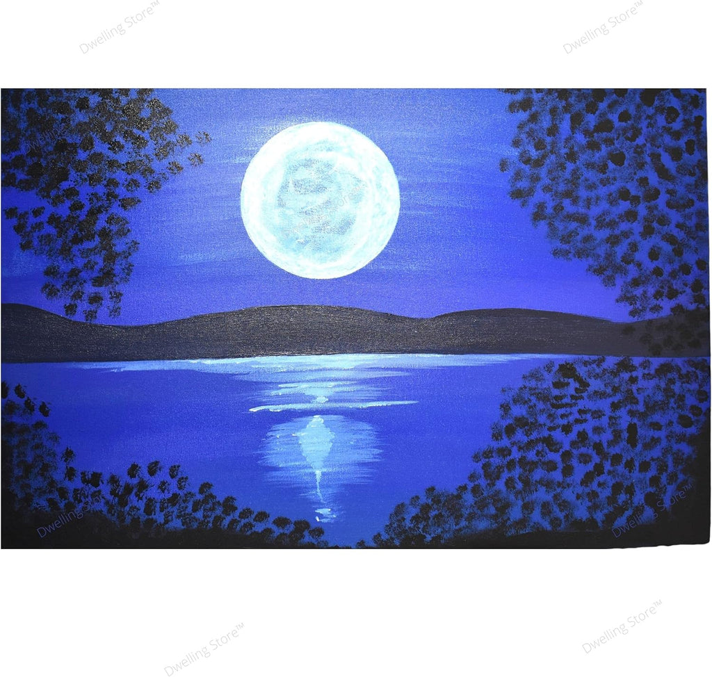 Canvas Wall Art Moon Picture Painting 36x24 Inches P722