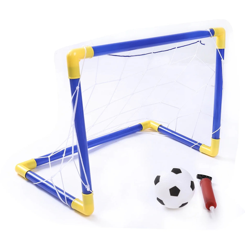 Folding Mini Soccer Goal Post Net Set with Pump Plastic G988700