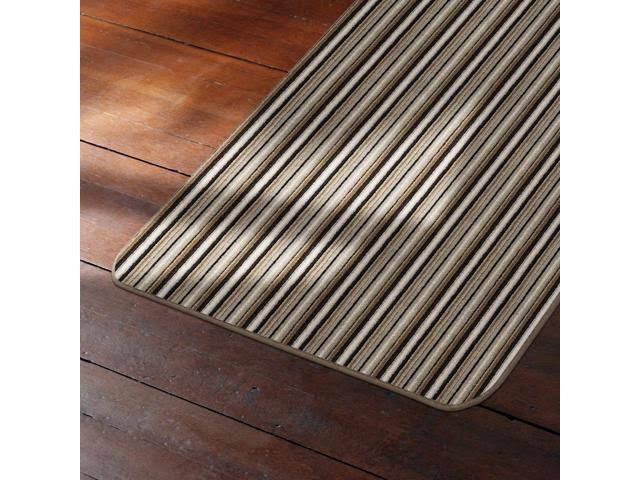 Mocha Brown Stripe Skid-Resistant Carpet Runner 8 ft. x 36 in. E950