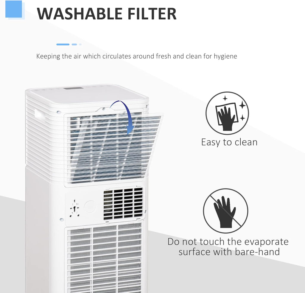White Mobile Portable Air Conditioner with Remote Control R810521