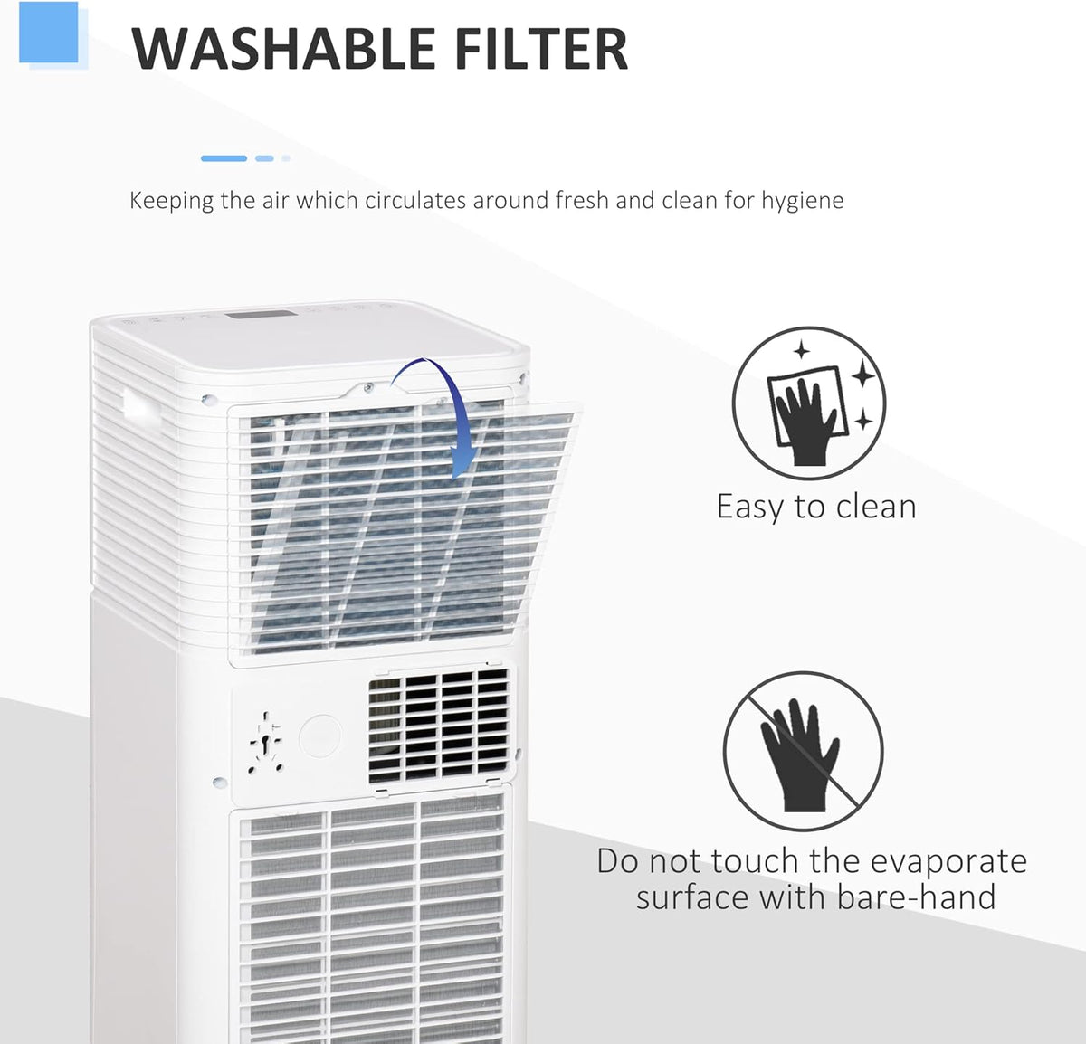 White Mobile Portable Air Conditioner with Remote Control R810521