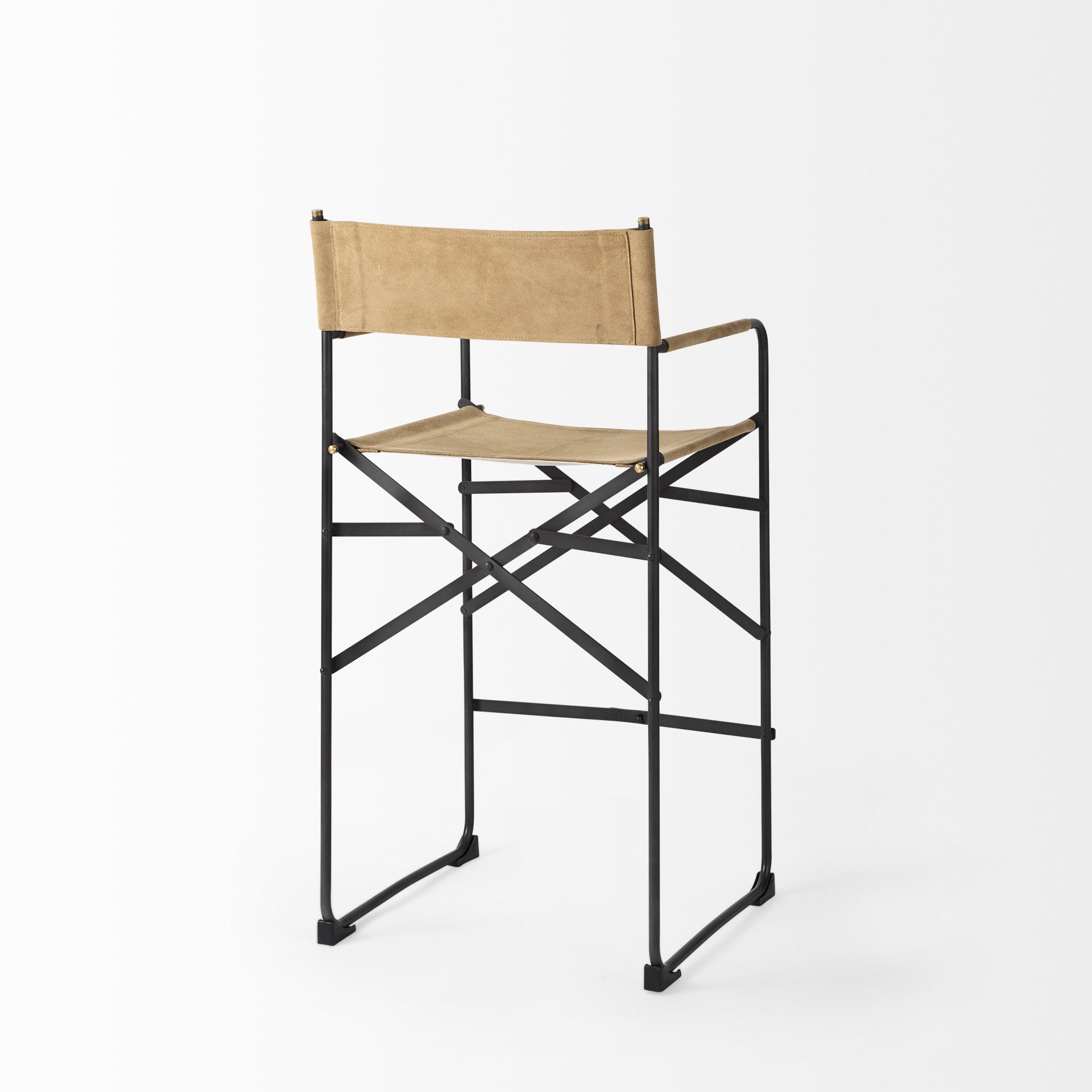 Tan Leather Directors Chair Counter Stool V55179