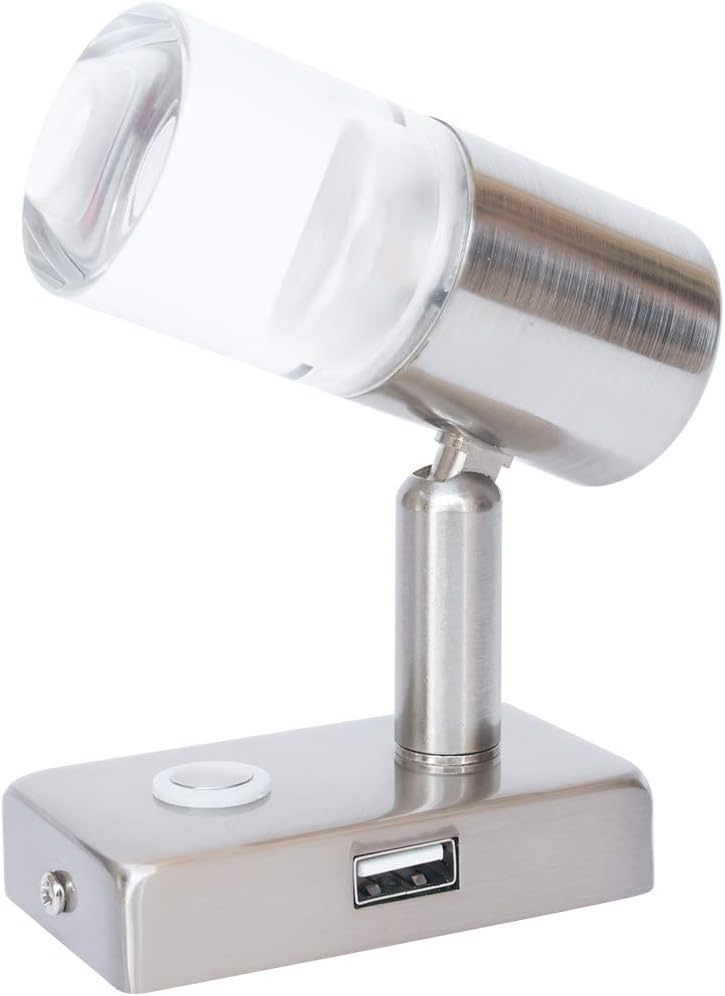 12V LED RV Interior Reading Light with USB Port, Touch Switch Dimmable Warm, Two Pack G4971