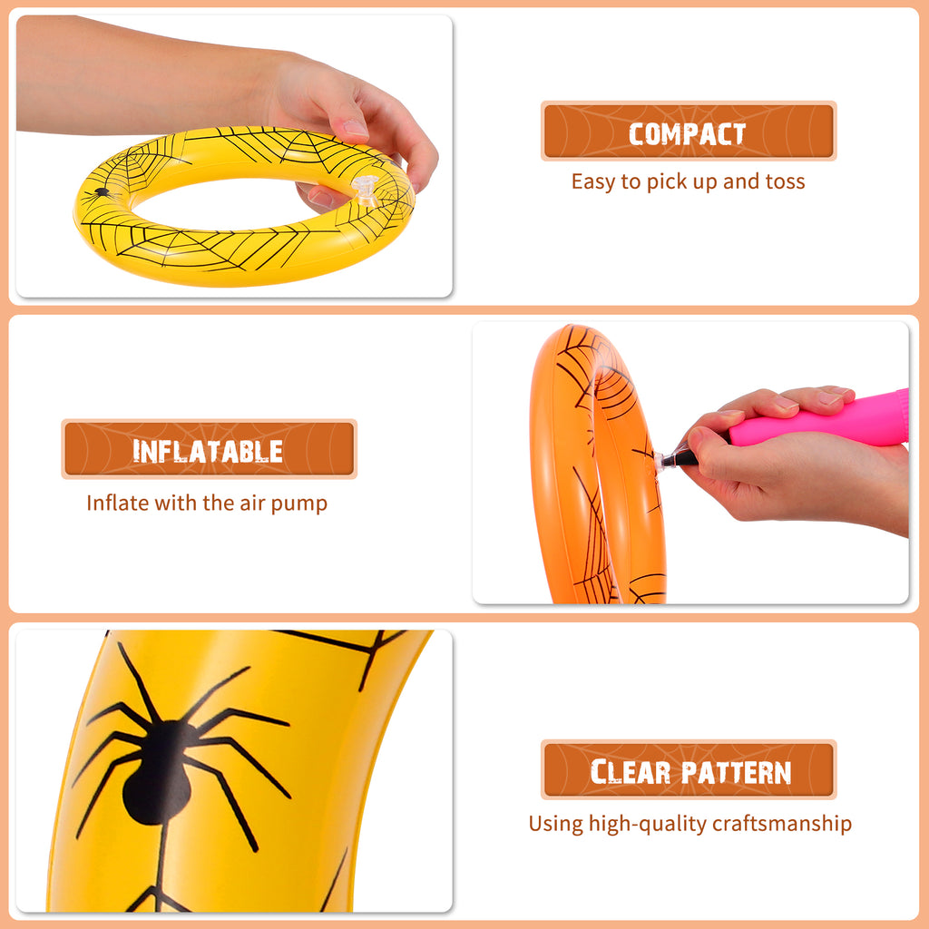 Inflatable Halloween Spider Ring Toss Game Party Supplies with Air Pump Y383495