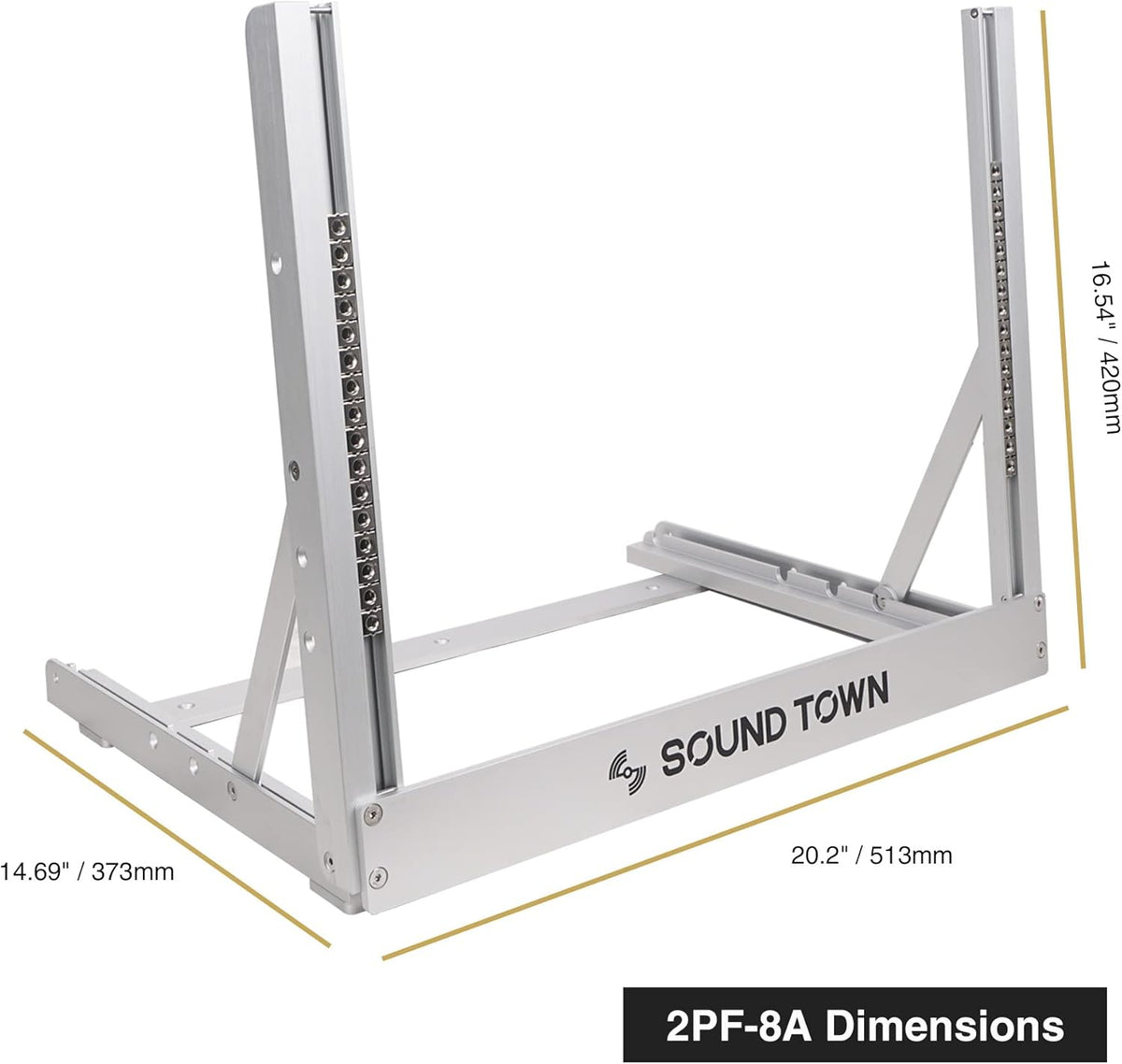 8U Aluminum 2-Post Desktop Open-Frame Rack X648592