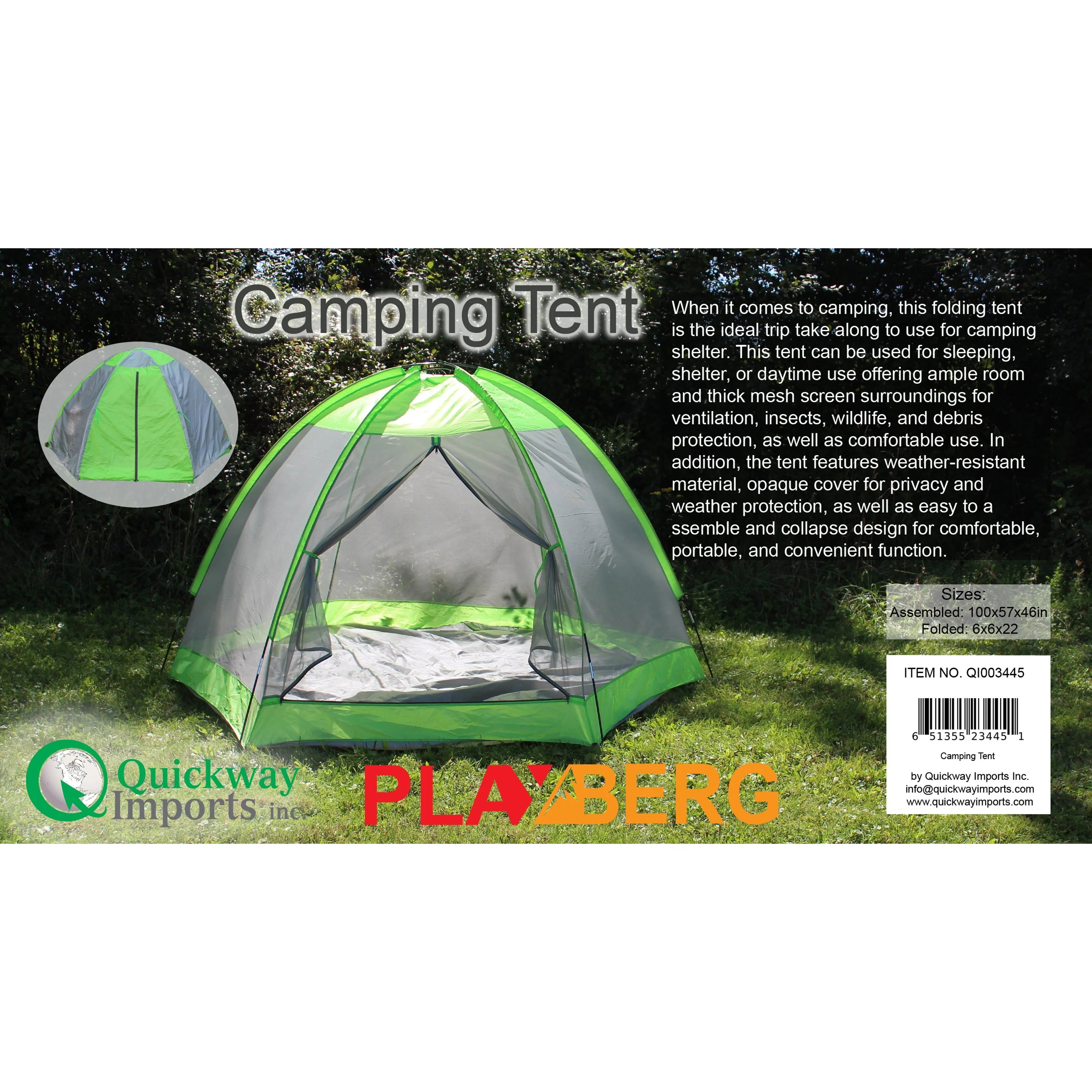 Camping Folding Tent with Screen Exterior O9890