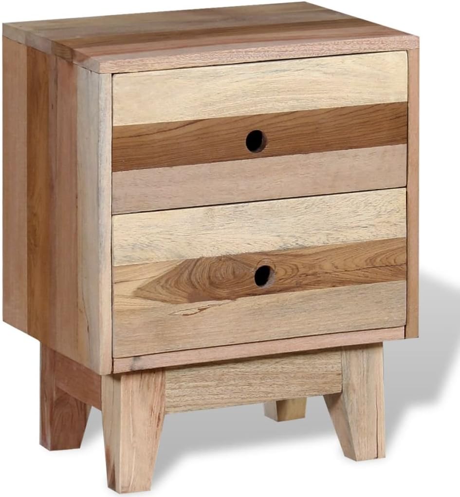 Solid Reclaimed Wood Bedside Cabinet Nightstand Chest I4317