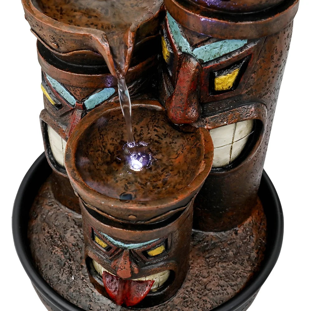 3-Tier Tabletop Water Fountain with Light U7456