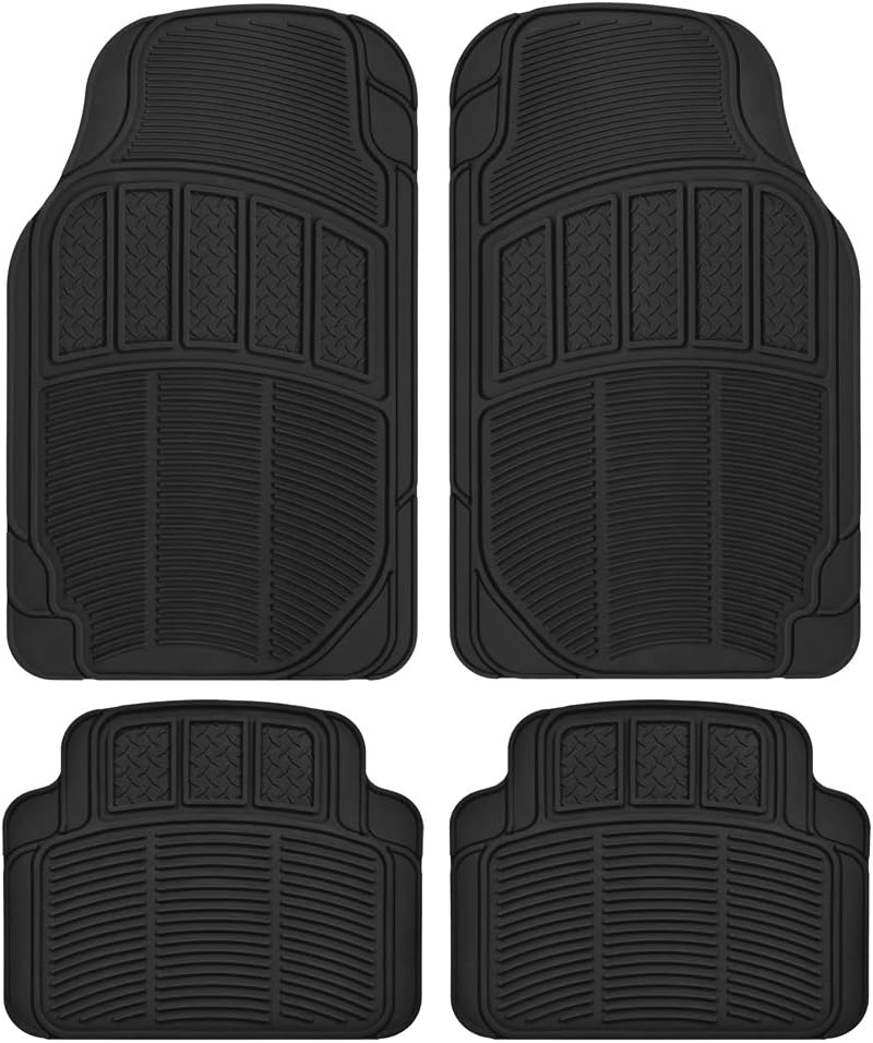 4pc Rubber Car Floor Mats with Trunk Cargo Liner W6638