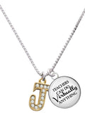 Goldtone Crystal Initial J Charm Necklace X5712