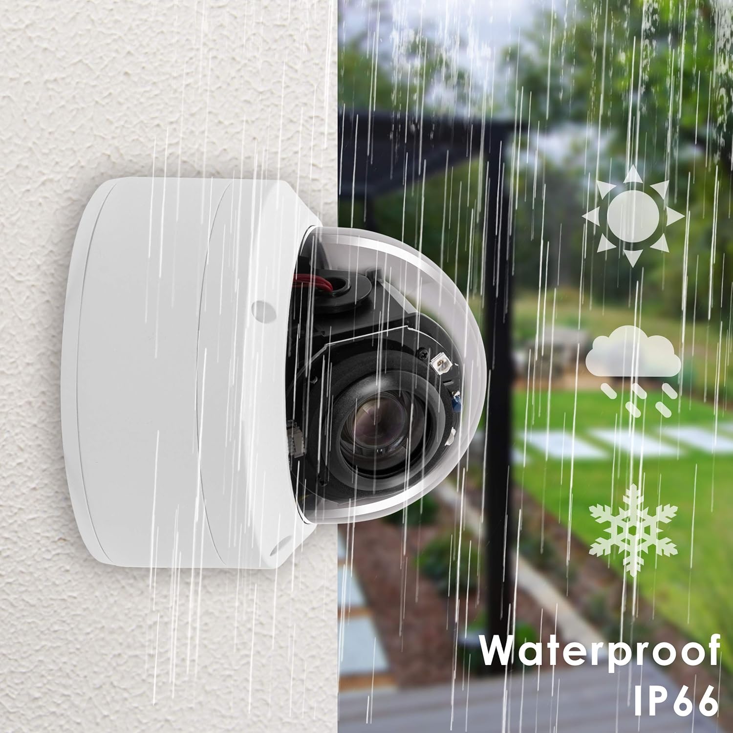 H.265 HD 1080P Security POE PTZ Dome Camera with 2.7-13.5mm Motorized Lens 5X Zoom E5773