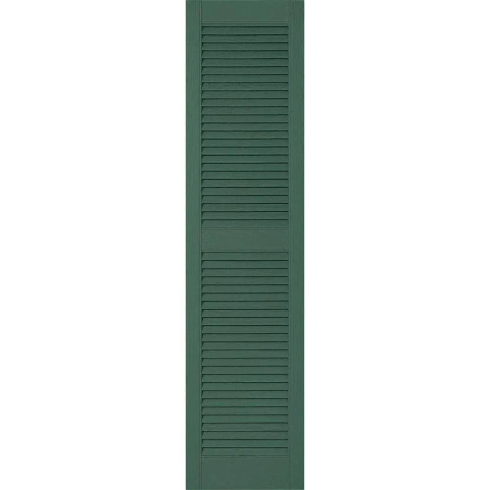 18 inchw x 66 inchh Vinyl Open Louver Shutters with Shutter-Loks, Forest J1734