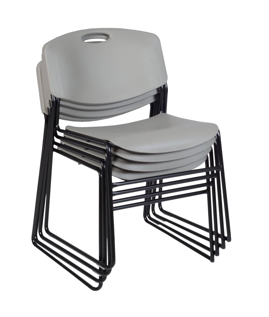 36x22 Round Breakroom Table with 4 Stack Chairs P87037