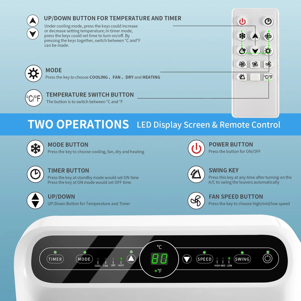11500 BTU Portable Air Conditioner 4-in-1 AC Unit N749