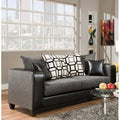 Charcoal Polyester Square Arm Sofa L669