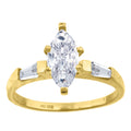 10k Yellow Gold Marquise and Baguette CZ Engagement Ring M6729