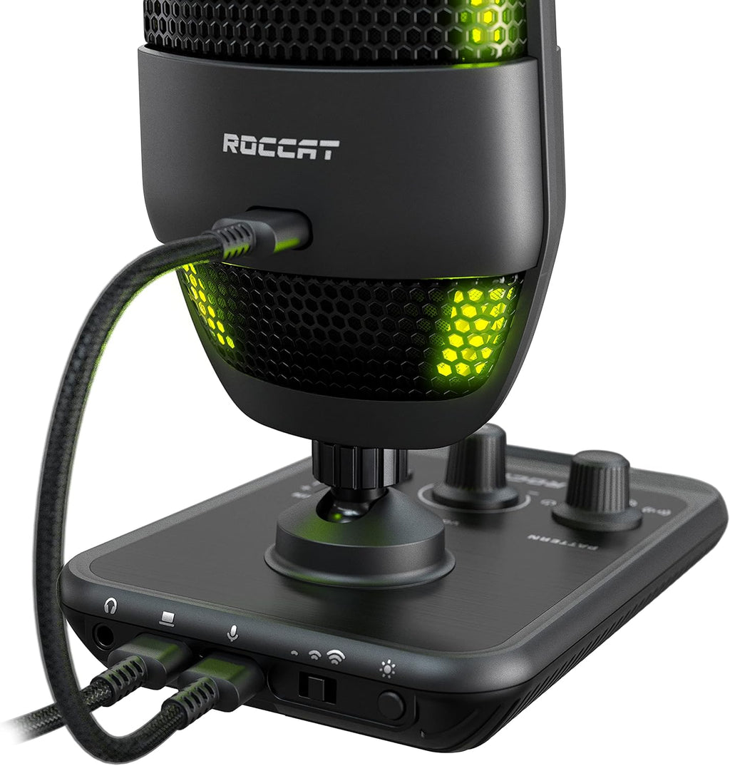 Black USB Microphone with RGB AIMO Lighting V20630