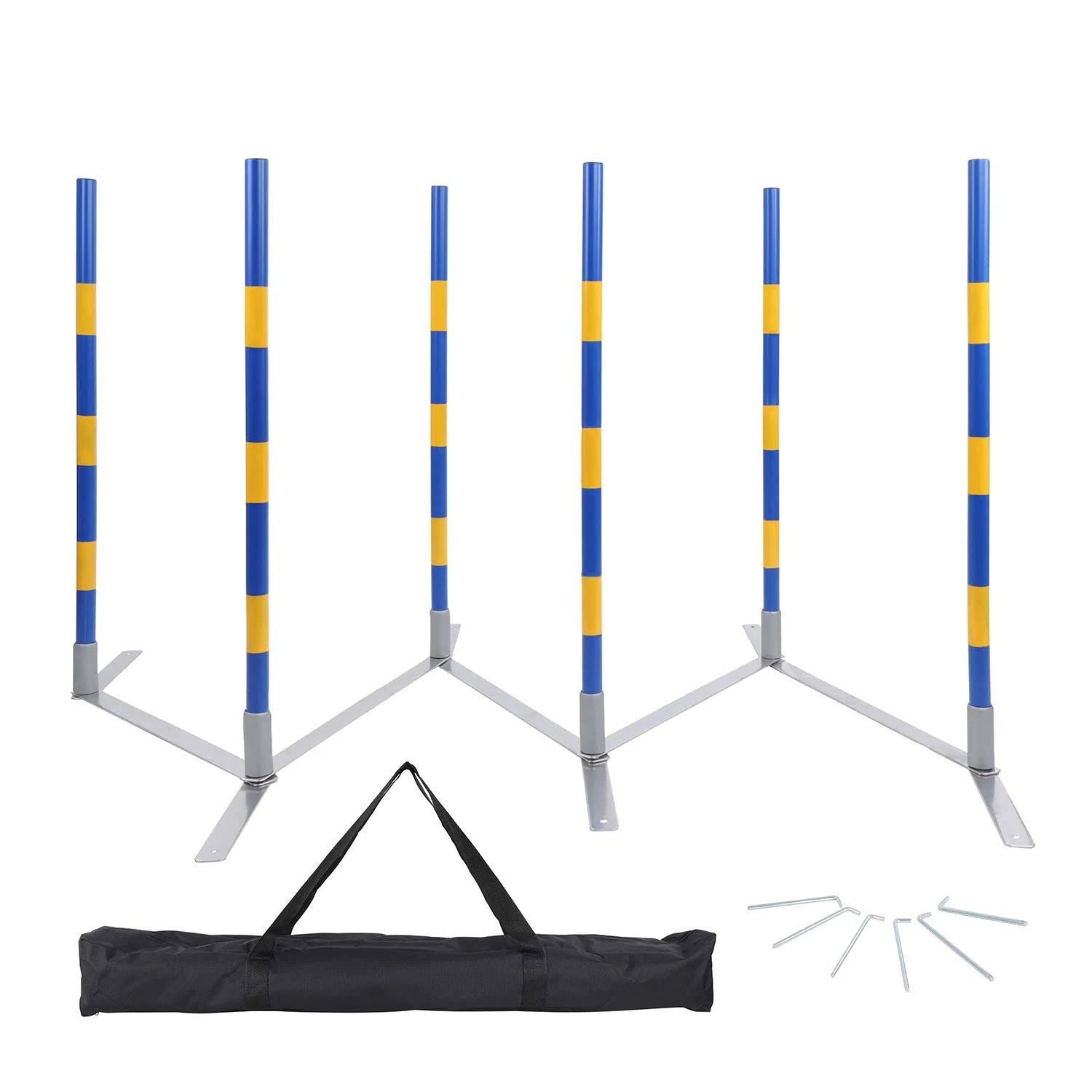 Dog Agility Equipment Agility Set Weaving Poles Obstacle Course Training Equipment Q88695