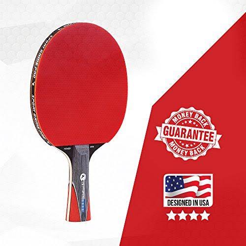 Red Double Ping Pong Paddle with Case J373