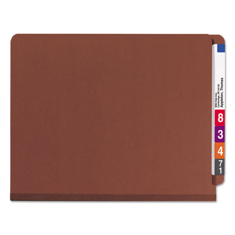Red Letter Size Classification Folders with Fasteners, 10/Box C1270