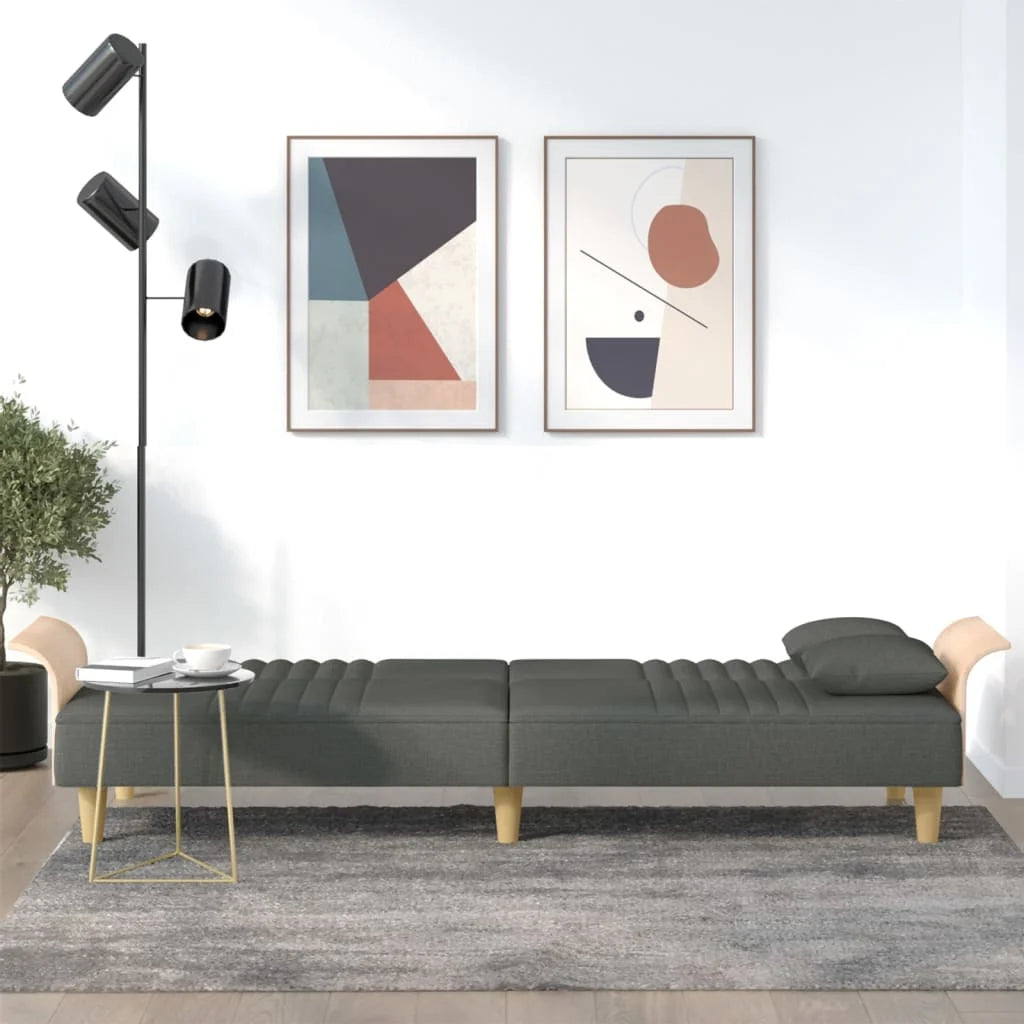 Dark Gray Fabric Sofa Bed with Armrests T671