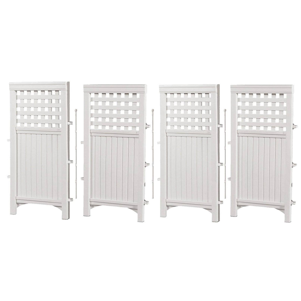 White 3 Pack 4 Panel Gated Fence Screen Enclosure G7895