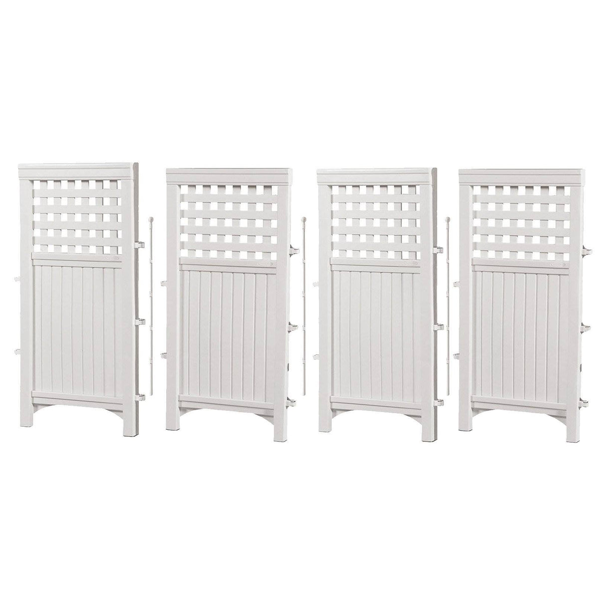 White 3 Pack 4 Panel Gated Fence Screen Enclosure G7895