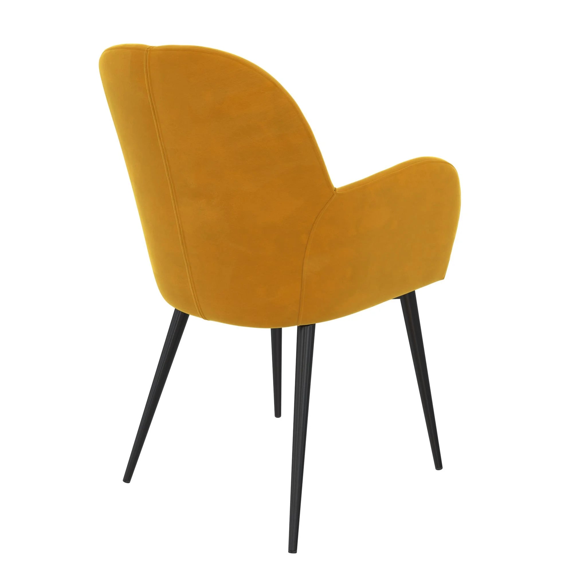 Mustard Yellow Velvet Accent Chair with Metal Legs N662