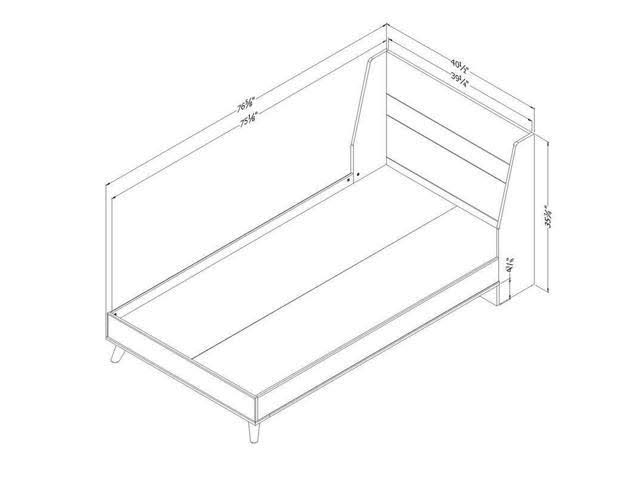 Twin Natural Walnut and Pure White Bed L247988