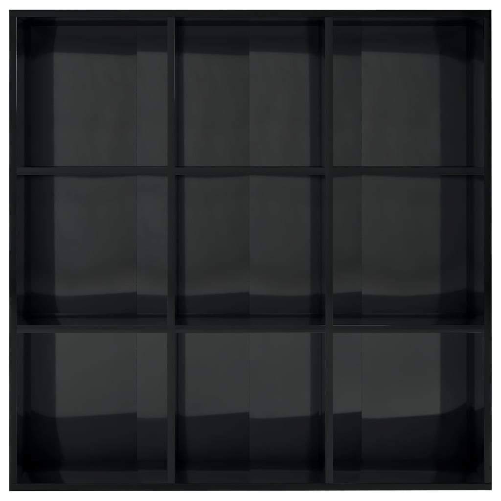 Book Cabinet High Gloss Black Chipboard X65103