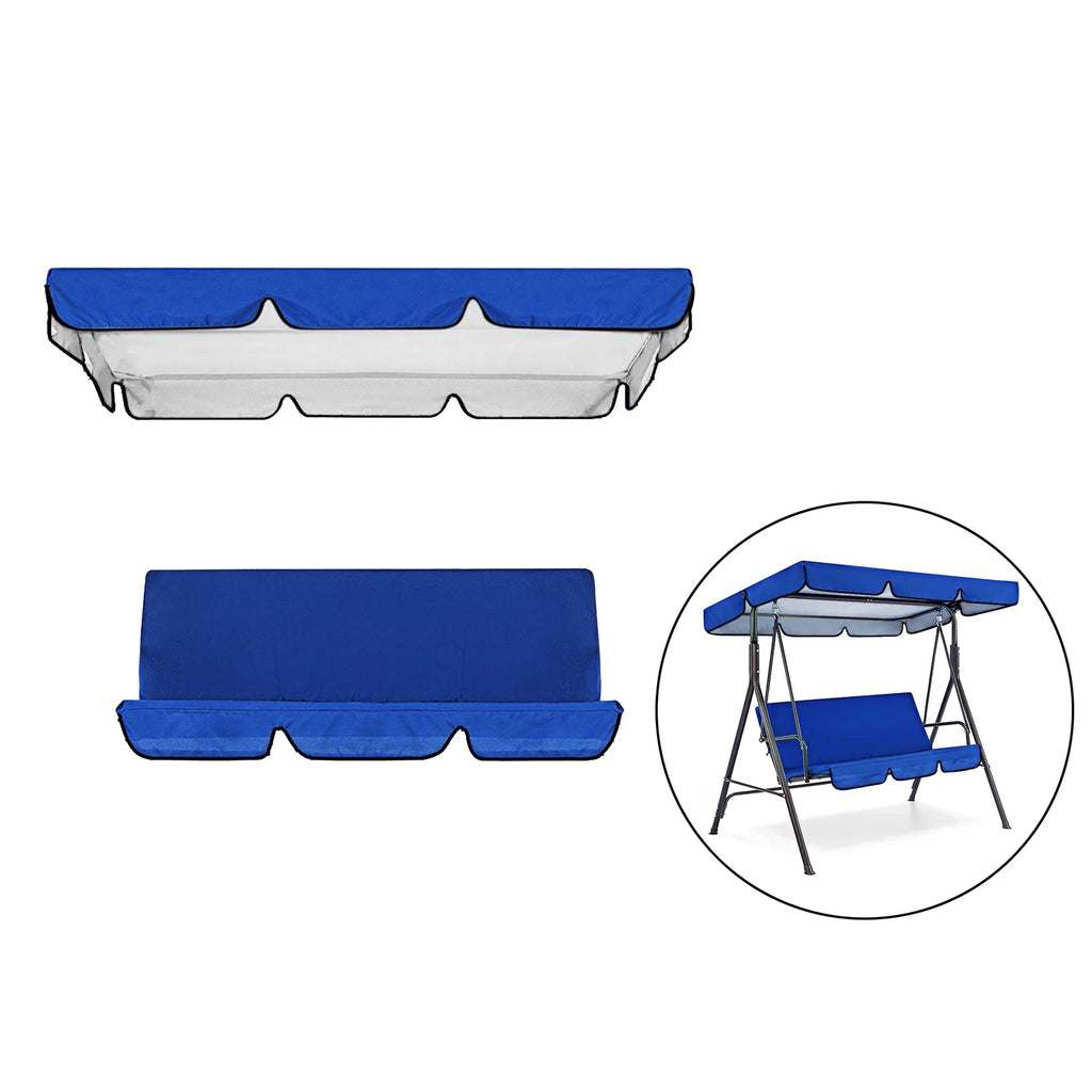 Blue Patio Swing Cushion Set for 3 Seater Swing Chairs C382
