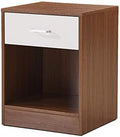Red Oak & White Nightstand with Drawer Cabinet K213