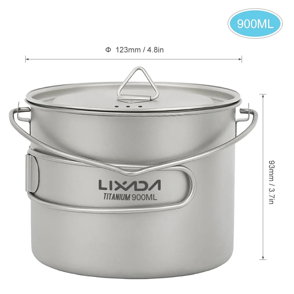 Titanium Cup With Lid And Handle 750ml/900ml/1100ml J14174