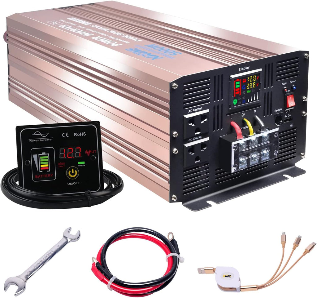 4000 Watts Pure Sine Wave Power Inverter with Remote Control and LED Display N450