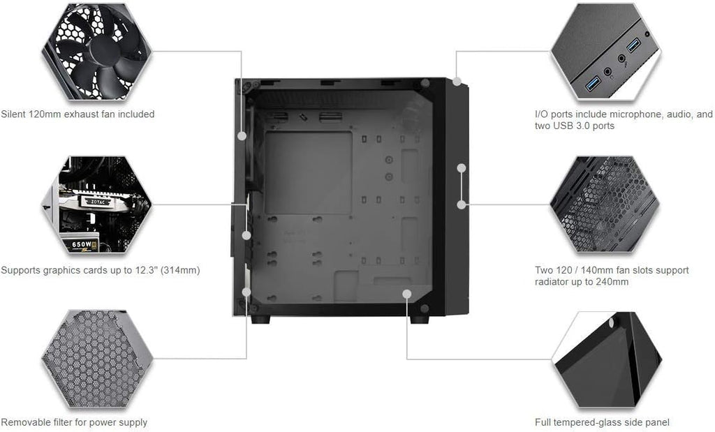 Micro-ATX Glass Computer Case O6243