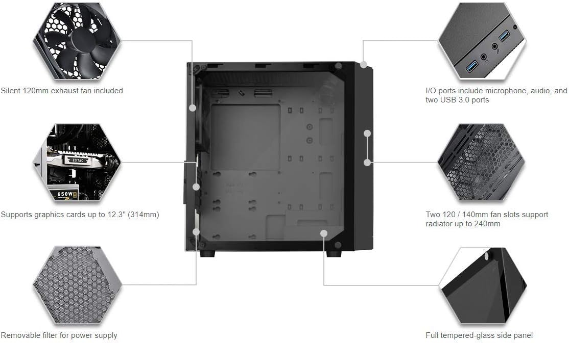 Micro-ATX Glass Computer Case O6243
