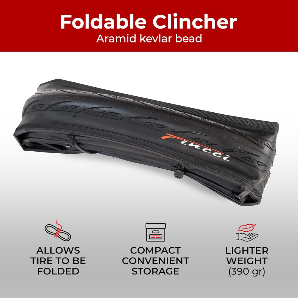 Pair 700 x 25c Foldable 120 TPI Road Racing Bicycle A2920