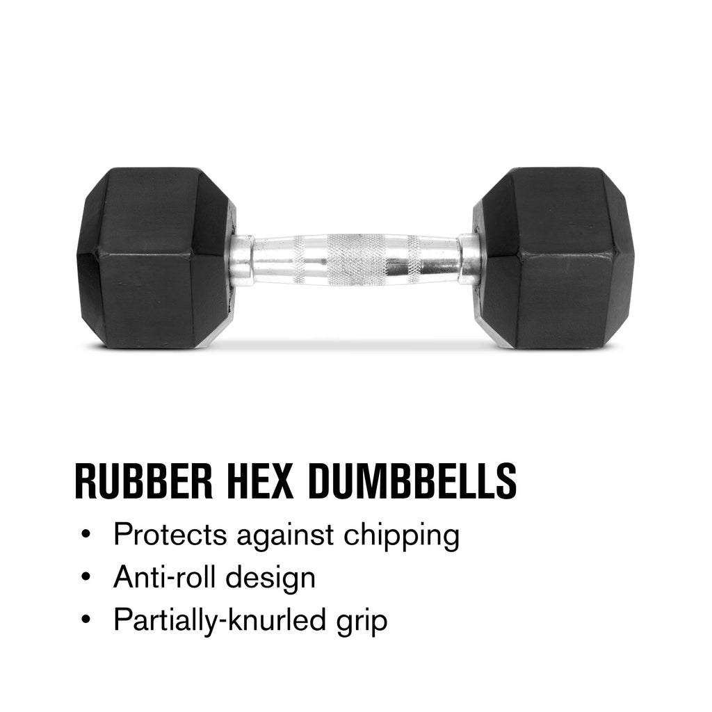 Rubber Hex Dumbbell, 105 lbs Z399