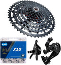 10 Speed MTB Groupset with KMC X10 Chain 11-50t Cassette and Rear Derailleur X617030