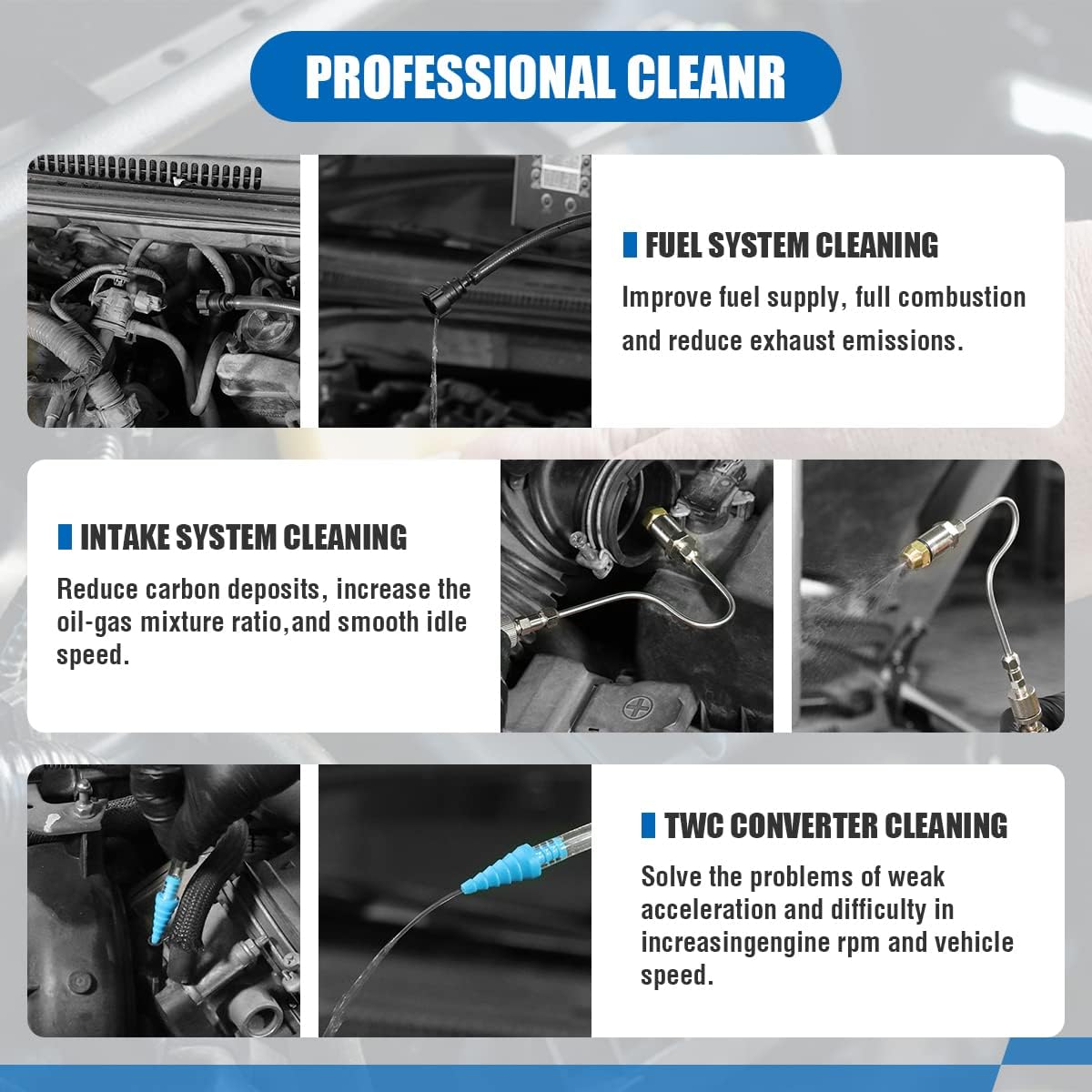 Fuel Injector Cleaner Machine for Gasoline Car, Non-Dismantle Fuel System Cleaner Set S8431